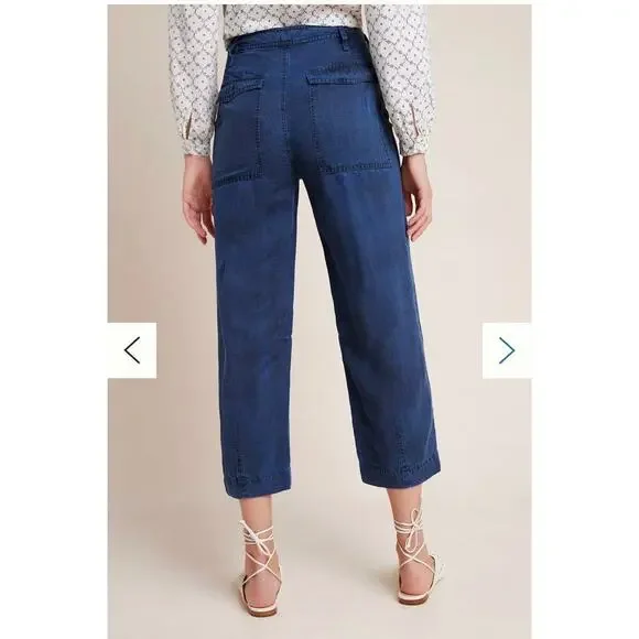 Anthropologie Audra Utility Pants Blue Women's Size 29 - Picture 2 of 11
